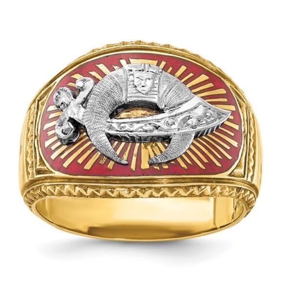 10k Gold Men's Masonic Shriner's Ring by IBGOODMAN - Picture 1 of 10